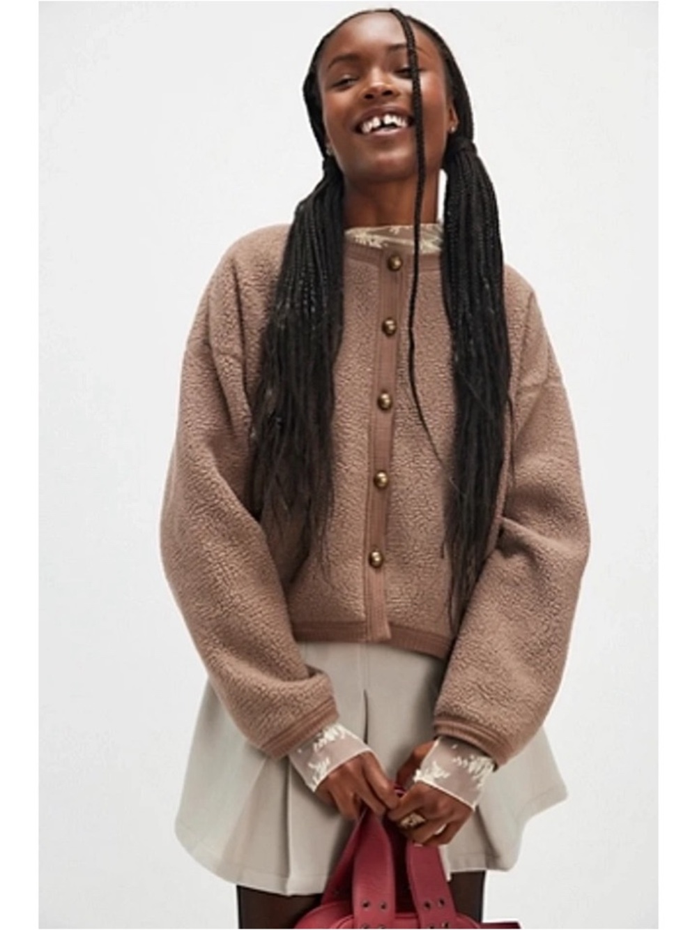 free people • hug me sherpa cardi